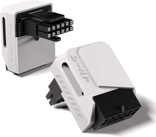 Vista 13 de EZDIY-FAB Adaptador PCIe 5.1 – 600 W 12+4 pines, conector de alimentación GPU de 16 pines 12VHPWR, adaptador de GPU de 12 V-2x6, ángulo recto de 90