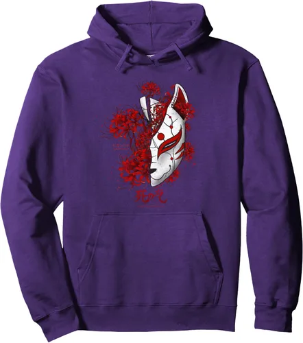 Vista 15 de Sudadera con capucha de anime con diseño de lirio de araña japonesa en suave grunge, Negro, S