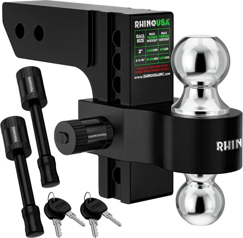 Vista 11 de Rhino USA Enganche de remolque ajustable (receptor de 2 pulgadas) - 6 Negro