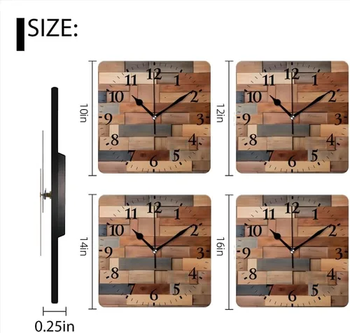 Vista 2 de Relojes de pared de cuarzo, silenciosos, funcionan con pilas, modernos relojes de pared decorativos para el hogar, dormitorio, pared hechos