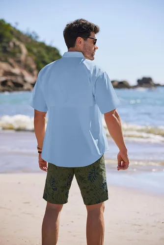 Vista 4 de COOFANDY Men's Fishing Shirt Performance Waterproof Dry SPF Hiking Button Down Shirts
