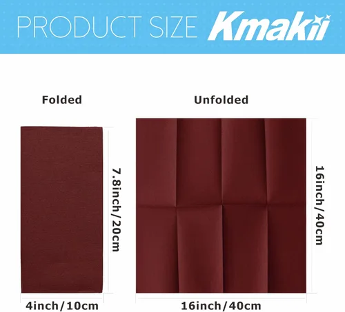 Vista 6 de KMAKII Servilletas de papel desechables color burdeos, sensación de lino, como servilletas de cena, servilletas de mano de papel para fiestas