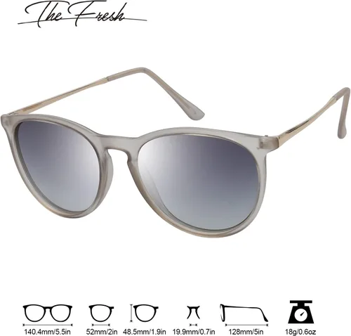 Vista 2 de The Fresh Gafas de sol polarizadas estilo redondo clásico con punta puntiaguda vintage de moda FR16124P