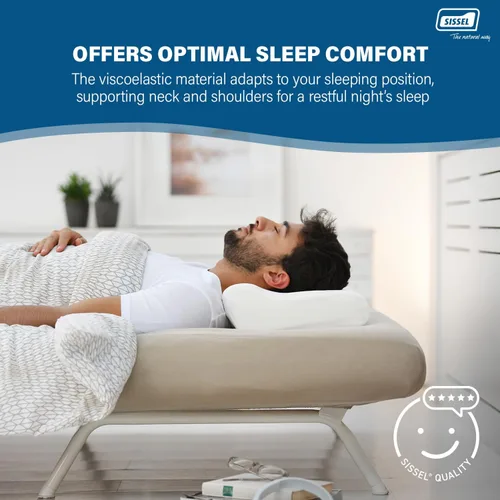 Vista 5 de SISSEL Almohada suave para cuello M Espuma especial viscoelástica Soporte ergonómico de columna vertebral Funda de terciopelo lavable