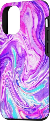 Vista 2 de Funda de gradiente de color tormenta rosa púrpura abstracto para iPhone 15