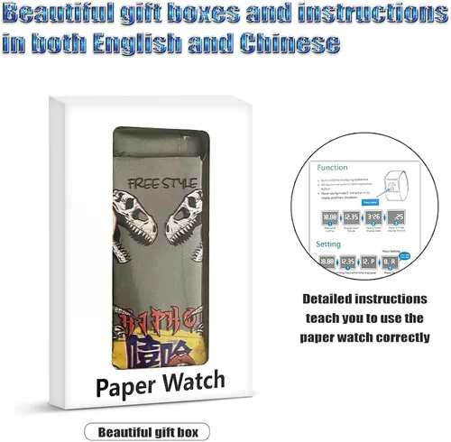 Vista 6 de Joyday Reloj de papel, creativo digital magnético, impermeable, reloj de pulsera de papel, bandas de reloj impermeables de papel, regalos