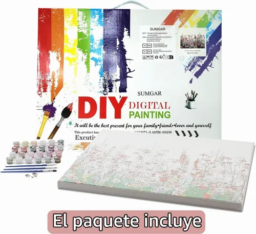 Vista 7 de SUMGAR Kit de pintura enmarcada por números para adultos, flores rosas Flor con marco de madera