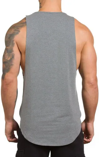 Vista 3 de Camiseta sin mangas de entrenamiento muscular para hombre, culturismo, fitness, T01