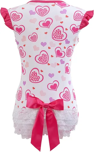 Vista 7 de Littleforbig Mameluco de algodón con estampado de corazones de princesa