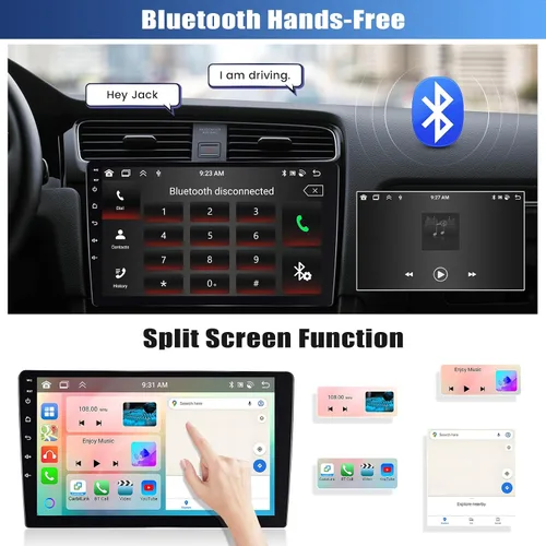 Vista 6 de [8 Core 4G+64G] Radio de coche para Hyundai Elantra 2007-2010 con Carplay inalámbrico Android Auto, pantalla táctil de 9 pulgadas, Android 15