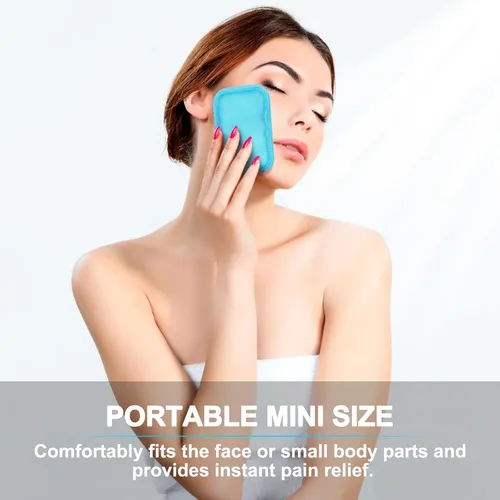 Vista 5 de Bolsas de hielo pequeñas reutilizables – Mini paquetes fríos de gel caliente y frío para lesiones, alivio de los senos nasales, ojos cansados