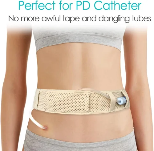 Vista 2 de Cinturón de malla transpirable PD para catéter de diálisis peritoneal, suministros de accesorios de transferencia suave, cinturón protector