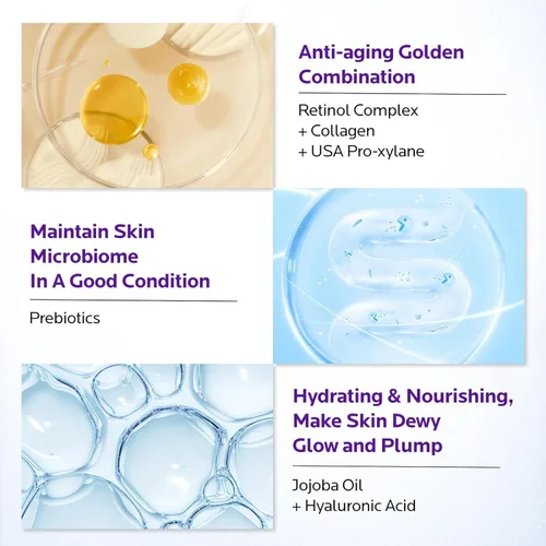 Vista 5 de ZealSea Crema de retinol para rostro con colágeno, hidratante facial antienvejecimiento para mujeres para tensar y levantar la piel, crema de noche