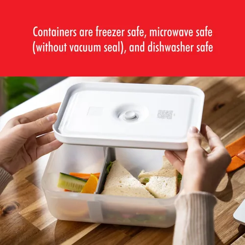 Vista 7 de ZWILLING - Recipientes herméticos medianos para almacenamiento de alimentos con tapas, recipientes de preparación de comidas, plástico, sin BPA, Gris