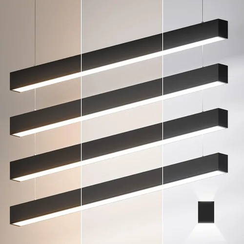 Vista 10 de Whtie - 1 paquete de luces lineales LED de 4 pies de 50/45/40/35/30 W, luz de arriba y abajo, 3000 K/4000 K/5000 K, iluminación comercial enlazable