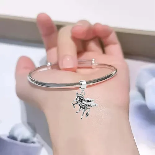 Vista 3 de Abalorio mágico de unicornio pegaso compatible con pulseras Pandora