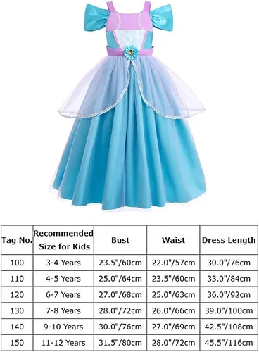 Vista 7 de Disfraz de sirena para niñas, disfraz de princesa, fiesta de cumpleaños, Halloween, Navidad, carnaval, cosplay