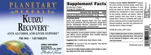 Vista 4 de Planetary Herbals Kudzu Recovery 750 mg Anti-Alcohol y Apoyo Hígado - 120 Tabletas