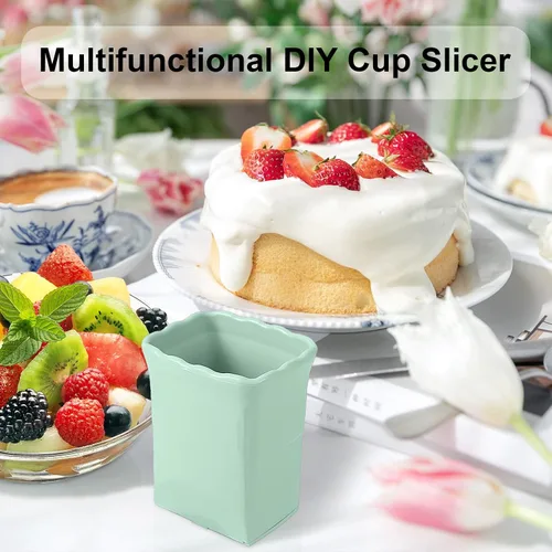 Vista 6 de 2 tazas para cortar fresas: taza para cortar frutas para fresa, huevo, plátano, champiñones, pepino, kiwi y ensalada de verduras, cortador