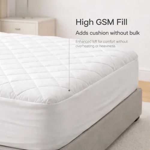 Vista 2 de Continental Bedding Harmony Collection - Protector de colchón acolchado 100% algodón superior de alto GSM, bolsillo profundo de hasta 18 pulgadas