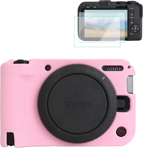 Vista 10 de Rieibi Funda de silicona para cámara Canon EOS R50 V, funda protectora suave para cámara Canon EOS R50V, accesorios con 2 protectores de pantalla