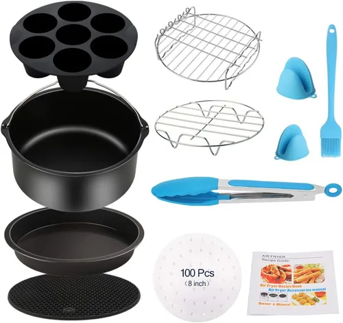 Vista 9 de Accesorios para freidora de aire, 9 piezas para freidora de aire Gowise Gourmia Cozyna Ninja, se adapta a todas las freidora de aire caliente de 3.7