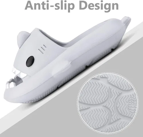 Vista 4 de Sandalias de baño con diseño de tiburón para niños y niñas Sandalias de ducha para niños y niñas Sandalias de playa y piscina Secado rápido