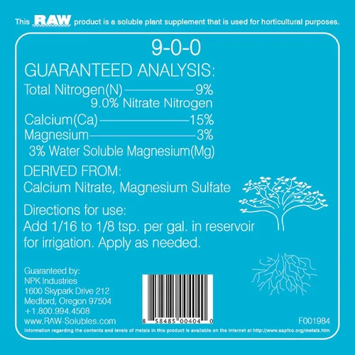Vista 6 de RAW Calcio/Mag 2oz - Combo esencial para la salud vegetal - Aumenta la fuerza celular y la absorción de nutrientes