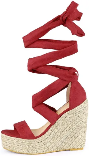 Vista 6 de Allegra K Sandalias de plataforma con cordones para mujer