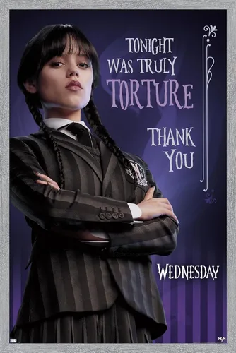 Vista 12 de Trends International Wednesday - Póster de pared de tortura, 14.72 x 22.37 pulgadas, versión enmarcada de madera de granero