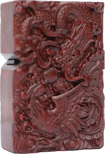 Vista 30 de Carcasa exterior de palisandro Huanghuali natural tallado para módulo Zippo (1000 brazos Avalokiteshvara de la diosa 3#)