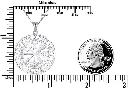 Vista 5 de Alphm Collar con colgante vikingo de plata esterlina S925 para hombres y mujeres, joyería de viaje para graduación, amistad, talismán, joyería