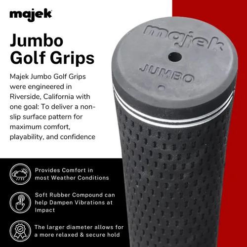 Vista 2 de 3 agarres de golf Majek Jumbo Size Tour Pro Velvet para hombre