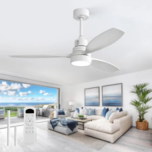 Vista 33 de Sofucor Ventilador de techo de 52 pulgadas con luces y mando a distancia, 3
