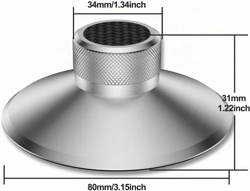 Vista 2 de Estabilizador de disco de vinilo de peso récord Aluminio 130g Plata 130S
