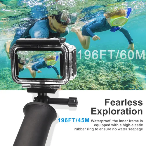 Vista 2 de FitStill Funda impermeable subacuática de 196 pies/196.9 ft con interfaz magnética de liberación rápida compatible con DJI Osmo Action 5 Pro/Action