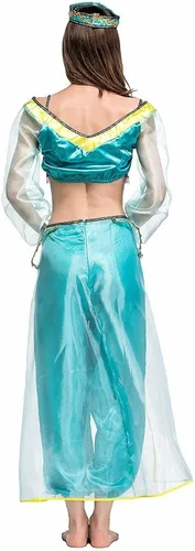 Vista 2 de Women Girl Arabian Princess Jasmine Sassy Prestige Costume Cosplay Halloween Adult Crown