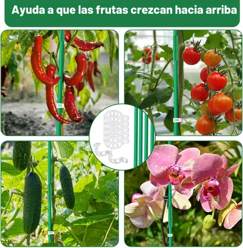 Vista 6 de Cludoo Juego de 94 estacas de jardín con 30 juegos de estacas de fibra de vidrio, soportes y accesorios, estacas de tomate de 4 pies, 5 pies, 6