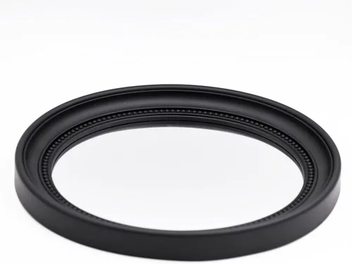 Vista 6 de OIGUMR Espejo de pared para baño, espejo ovalado (negro, 15.2 x 13.2 pulgadas)
