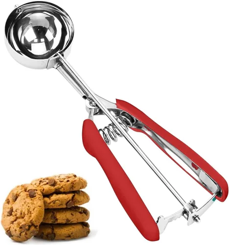 Vista 24 de Cuchara de Helado y Galletas de Acero Inoxidable - Capacidad de 5.3Tbsp/80ml/2.7oz, Liberación con Gatillo
