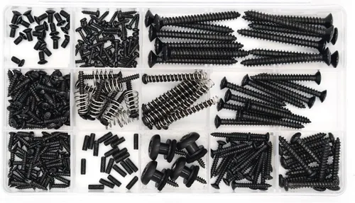 Vista 3 de Kit de tornillos de guitarra Vencetmat de acero inoxidable 304, piezas de luthier para Tele/Strat/SQ, interruptor, afinador, cabeza de máquina Negro