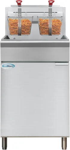 Vista 11 de KoolMore Freidora comercial de propano líquido de pie de 40 libras con 90,000 BTU en acero inoxidable, certificación ETL (KM-FDF40-LP)