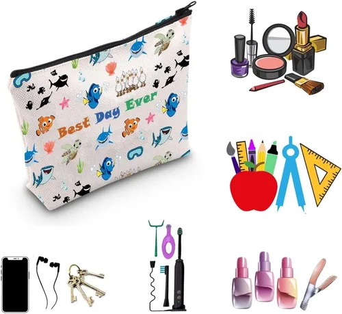Vista 4 de Nemo Dory - Bolsa de maquillaje cosmética para los fans de Nemo Dory, Bolso Fish N, M