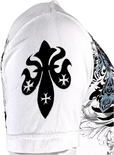 Vista 8 de Xtreme Couture por Aflicción Hombres Camiseta Classic Crest Biker MMA Gym S-4X $40 Blanco