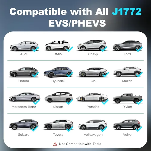 Vista 9 de Cargador EV de nivel 1 y 2 actualizado 2026 de 16 A, 3.5 KW, cable de 20 pies y adaptador doble NEMA (5-15/6-20) - Cargador de coche eléctrico