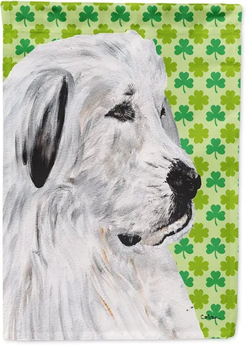 Vista 210 de Caroline's Treasures SS4442GF Affenpinscher Bandera de jardín con retrato de trébol del día de San Patricio para buzón, bandera decorativa