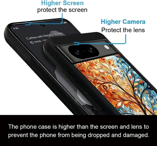 Vista 1921 de Compatible con Google Pixel 4A 5G Mobile Case Creative Acrylic Panel trasero Silicona Protección Grip especialmente diseñado para Google Pixel 4A 5G
