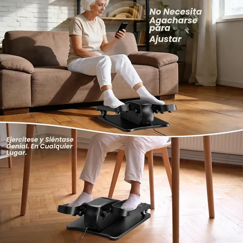 Vista 5 de Under Desk Elliptical Machine for Senior Mini Elliptical Leg Exerciser with Remote Quiet Portable Electric Seated Foot Pedal Exerciser for Home