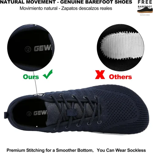 Vista 4 de Geweo Zapatos minimalistas unisex Suela sin caída Puntera ancha Comodidad más flexible Movimiento natural en forma de pie Zapatos deportivos