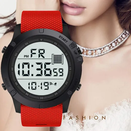 Vista 3 de Reloj deportivo digital multifunción de cuarzo analógico impermeable con LED color negro